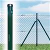 ITALFENCE Set da 5 pali tondi tubolari in ferro plastificato verde [H200cm, Ø38mm]