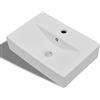 vidaXL Lavabo con foro di troppo pieno/rubinetto in ceramica per il bagno, bianco