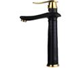 ZYCDP Rubinetto Lavabo Bagno Vintage Miscelatore Monoblocco per Lavabo da Bagno Miscelatore Bagno Lavabo e Bidet Set Vintage, Oro Nero, Alto