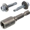 AERZETIX Kit di 60 viti autoperforanti Ø4.8x25 mm con rondella EPDM / 1 inserto SW8