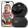 Alaga Security Indoor Cam 3K - Telecamera di sorveglianza interna, Wi-Fi, girevole, con visione notturna, riconoscimento degli animali domestici (1, nero)