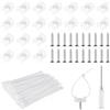 HavaCue ㅤ HavaCue 500 Pz Upporto per Fascette Stringicavo, Base di Fissaggio per Fascette Fermacavi con Cacciaviti e Viti, Supporti per Fascette in Nylon Bianco Montabili per la Gestione dei Cavi, Casa