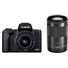 Canon EOS Kiss M2 Black Double Zoom Lens Kit Fotocamera Mirrorless KISSM2BK-WZK