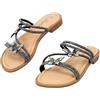 JOMIX Sandali Donna Piatti con Strass e Farfalle, Infradito e Ciabatte da Spiaggia Donna Casual Comode per Estate, Zoccoli Leggeri per Uso Quotidiano WFC260275 (Nero, 37)