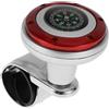 RATCHROLL Manopola Volante Rotatore 30mm Rosso Argento Tono 1 Pz Per Auto | Materiale: ABS E Lega Alluminio. Altezza: 85mm. Forma: Bussola. Adatto A SUV, Camion, Furgoni, Barche. Riduce Sforzo.