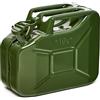 Oxid7®, tanica per carburante in metallo, con capacità di 10 l, di color verde oliva, con omologazione ONU e certificazione TÜV Rheinland, per benzina e diesel
