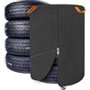 Sporgo Borsa per pneumatici per auto: copertura impermeabile per 4 pneumatici, 420D Oxford con chiusura lampo, strisce riflettenti, tasche universali per pneumatici per auto