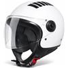 VINZ Como Casco Jet con Visiera ECE 22.06 Certificato | Per scooter, moto e Vespa | Uomo E Donna | nelle taglie dalla XS-XL| Disponibile in quattro colori - Bianco