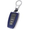 HIBEYO Custodia per Chiavi Auto Toyota Cover in Pelle con Portachiavi per Toyota Corolla RAV4 CH-R Prius Yaris Portachiavi con Telecomando Argento Blu
