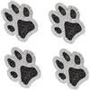 NewL 4PCS Adesivo Decalcomania Impronta di Zampe di Cane 3D Nera Chrome per Auto (Nero Cristallo)