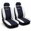 Susy Shop Coppia Di Coprisedili Anteriori Compatibili Per 500X, Set Fodere Auto In Policotone Con Logo Ricamato MADE IN ITALY (Nero/Bianco)