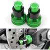 CCYYMOWOK Moto Accessori per kawasaki Z750 Z650 RS Z500 SE ZX4R ZX 4RR ZX-25R NINJA 500 650 400 Eliminator 500 vite di regolazione de asse de ruota posteriore in alluminio, dado di copertura decorativo (Verde)