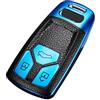 ontto Custodia per Chiave Auto, Adatta per Audi A3 A4 B9 A5 SQ5 Sportback F5 A6 A8 8S 8W Q5 Q7 4M S5 S7 TT TTS TFSI RS5 TPU Silicone Custodia Portachiavi in Pelle Blu