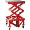 ECUTEE Sollevatore Idraulico per Moto con Pedale, Cavalletto Centrale a Pantografo per Moto, ATV, Enduro - Regolazione Altezza 350‑905 mm, Carico Max 158 kg, con 4 Ruote e Rotelle Universali