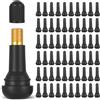 TVNYOUJIA 60 PzValvole in Gomma Snap-in, TR413 Valvole in Gommas TR413 Valvola per Pneumatici per Auto, Valvole per Pneumatici, Stelo Valvola PneumaticoValvola in Gomma per Auto Moto biciclette(Nero)