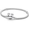 PANDORA Disney Bracciale in argento Sterling a forma con maglia snake con chiusura a forma di Topolino, 16