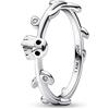 PANDORA Anello Baby Groot di Marvel in argento Sterling con zirconi cubici trasparenti e smalto nero, 54