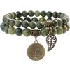 Farfume Bracciali Chakra per le donne - Cristalli Bracciale Donne Pietre Naturali Yoga Reiki- Un set di bracciali doppi (Giada di Taiwan(Connessione Ambientale) Medio)
