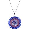 LE GEMME DI VENEZIA Collana Donna Con Pendente Murrina Milefiori Venezia In Vetro Originale Di Murano E Argento 925 Diametro 32N (Colore 6)