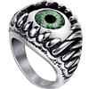HIJONES Squillare Dragon Claw Skull Eyeball Verde Scuro Uomo Acciaio al Titanio Taglia 22