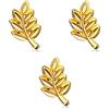 COOLMETALJACKET Pin's Acacia Massoneria, 3 pezzi, ramo di acacia con spilla in oro francese, gioielli con simbolo massonico da 12 mm