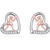 YFN Orecchini da tennis Orecchini sportivi in argento Sterling Orecchini a cuore da tennis Gioielli da donna Regalo Ragazze