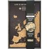 Splosh Travel Map - Black XL Desk Europe Map Pin Board, Wooden Frame Cork Board with 100 Pins in 3 Colours to Mark Your Past and Future Adventures 45 x 31 Framed EU Maps for Desks