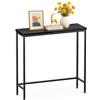 VOUNOT® Consolle Ingresso in Metallo e MDF, Tavolo Consolle Stretta e Lunga da Dietro Divano, Design Moderno Salvaspazio per Soggiorno, Corridoio, Ufficio o Camera da Letto, 75x24x75 cm, Nero