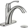 TimeArrow Rubinetto da bagno Miscelatore con maniglia singola, rubinetto in nichel spazzolato a foro singolo, rubinetto per lavabo da bagno, assemblaggio di scarico e linee di alimentazione
