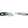 Stanley 0-10-598 Coltello a Serramanico, 110 mm + Confezione 50 lame diritte ad affilatura acuta 1-11-221