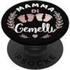 Futura Mamma Madre di Gemelli 2027 Mamma di Gemelli Neomamma Gravidanza Gemellare PopSockets PopGrip Adesivo