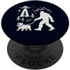 Bigfoot UFO Bulldog Alien Cryptid Trail Bigfoot Walking Bulldog Inglese Sasquatch UFO Rapimento PopSockets PopGrip Adesivo