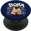 Funny Pug Drinking Boba Tea Cartoon Dood Divertente carlino che beve il tè del cane carino bolla del tè del latte grafico PopSockets PopGrip Adesivo
