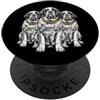 Cool 3 Hip Hop Trio Street Gold Chain Fu St Bernard Dog Rap Old School Retro Streetwear anni '80 '90 Tre PopSockets PopGrip Adesivo