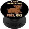 Pig Breeds Farm Animal Cute Pigs DonaOnc Mi piacciono davvero i maiali Ok Farm Animal Carino Tamworth Pig PopSockets PopGrip Adesivo