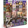 eeBoo - Magical Amsterdam Puzzle per adulti in cartone 1000 pezzi sulla splendida città di Amsterdam - Dimensioni 58,5 x 58,5 cm