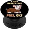 Pig Breeds Farm Animal Cute Pigs DonaOnc Mi piacciono davvero i maiali Ok Farm Animal Cute Hereford Pig PopSockets PopGrip Adesivo