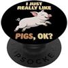 Pig Breeds Farm Animal Cute Pigs DonaOnc Mi piacciono davvero i maiali Ok Farm Animal Cute Yorkshire Pig PopSockets PopGrip Adesivo