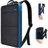 ZINZ Zaino per laptop sottile ed espandibile da 15 a 15,6 pollici con porta USB, resistente alle fuoriuscite, per la maggior parte dei MacBook da 14-16 pollici, computer Dell, HP, Lenovo, Asus, nero e blu,