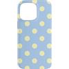 Vintage Polka Dot Pattern Big Dots Custodia per iPhone 14 Pro Max Grandi puntini estetici a pois gialli blu chiaro