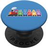 Dominus's Design Cartoon Steam Train STEAM Programma educativo Insegnante Studente PopSockets PopGrip Adesivo