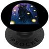 InGENIUS Camicie e regali per gatti neri Gatto nero Amante delle lucciole Halloween Cottagecore Notte PopSockets PopGrip Adesivo