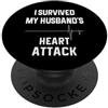 Heart Surgery Gifts And Shirts Wife of Heart Attack Survivor - Sono sopravvissuto a mio marito PopSockets PopGrip Adesivo