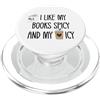 I Like My Books Spicy Tumbler,Spicy Book I Like My Books Spicy & My Coffee Icy Cute Bookish Smut Book PopSockets PopGrip per MagSafe
