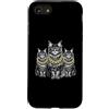 Cool 3 Hip Hop Trio Street Gold Chain Fu Custodia per iPhone SE (2020) / 7/8 Maine Coon Cat Rap Old School Retro Streetwear anni '80 '90 Tre