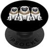 Cool 3 Hip Hop Trio Street Gold Chain Fu Pug Rap Old School Retro Streetwear anni '80 '90 Tre PopSockets PopGrip Adesivo