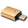 System-S Adattatore USB 3.1 tipo C maschio a 3.0 A femmina con spia luminosa 5 Gbps 100 W in rosa giallo