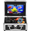 TRPLFGHZ Fotocamera da pesca, Telecamera subacquea for la pesca, 1000 TVL, luci IR, da 7 pollici, fishfinder, funzione DVR, batteria 4500 mAh, cavo 15/30/50 m(No DVR - 50M Cable)