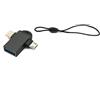 System-S Adattatore USB Y 3.1 tipo C & 2.0 Micro B maschio a 3.0 A femmina Passante in nero