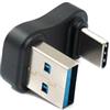 System-S Adattatore USB 3.0 tipo A maschio a 3.1 C unidirezionale 180° U Turn Angolo Down Angled Cavo 10 Gbps 100 W